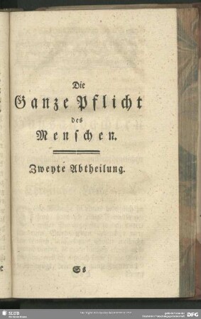 Zweyte Abtheilung