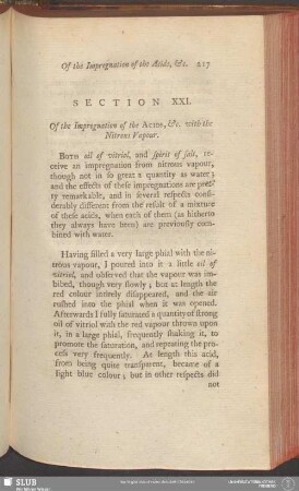 Section XXI. Of the Impregnation of the Acids, &c. with the Nitrous Vapour