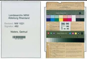 Entnazifizierung Gertrud Nisters , geb. 09.12.1911 (Techn.lehrerin)