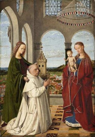 Die Madonna mit der heiligen Barbara und dem Kartäuser Jan Vos / Exeter-Madonna