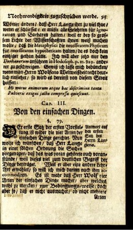 Cap. III. Von den einfachen Dingen.