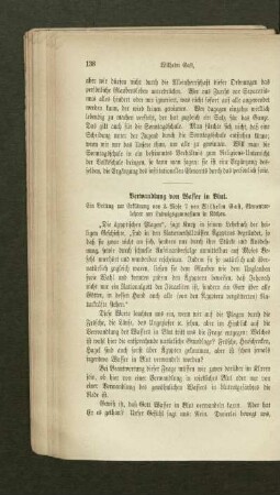 Verwandlung von Wasser in Blut : ein Beitrag zur Erklärung von 2. Mose 7