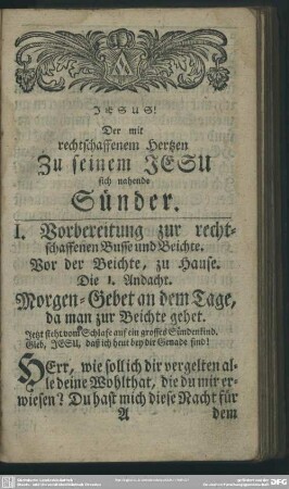Der mit rechtschaffenem Herten Zu seinem Jesu sich nahende Sünder