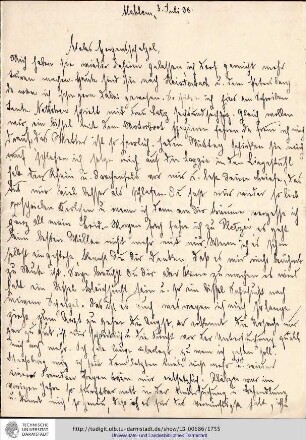 Brief vom 03.07.1908