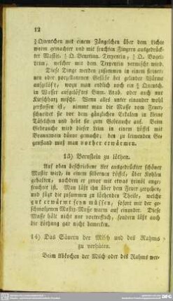 14. Das Säuern der Milch und des Rahms zu verhüten