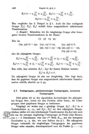 § 3. Untergruppen, gleichberechtigte Untergruppen, invariante Untergruppen.