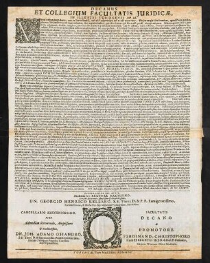 Decanus Et Collegium Facultatis Juridicae In Illustri Tubingensi, Lect. Sal.