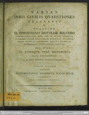 Varias Iuris Civilis Quaestiones