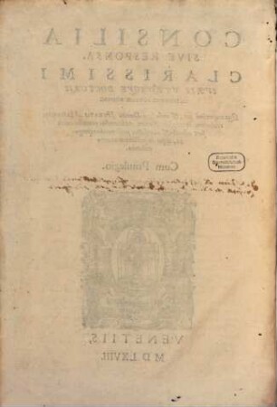 Consilia sive responsa Ludovici Pontani Romani