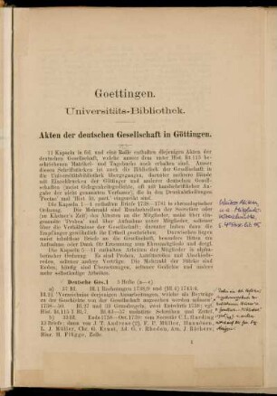 Goettingen. Universitäts-Bibliothek.