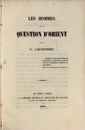 Les hommes de la question d'Orient