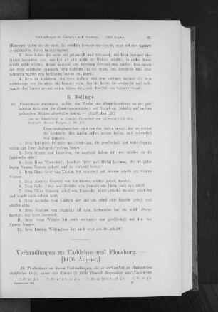 Verhandlungen zu Haddebye und Flensburg. - [1426 August.]