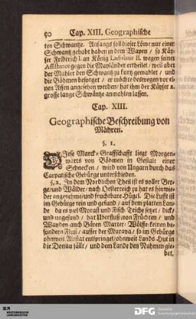 Cap. XIII. Geographische Beschreibung von Maehren