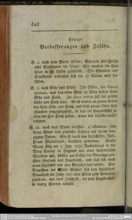 Einige Verbesserungen und Zusätze