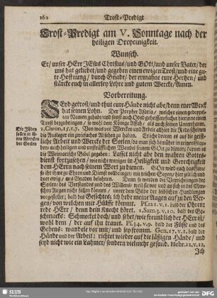 Trost-Predigt am V. Sonntage nach der heiligen Dreyeinigkeit
