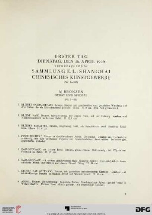 A) Bronzen Gerät und Spiegel (Nr. 1-55)