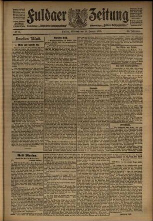 Zweite Ausgabe vom Mittwoch, den 15. Januar 1908.