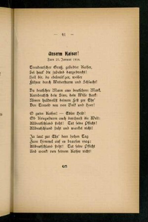 41, Unserm Kaiser!