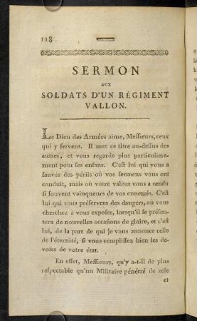 118-126, Sermon aux Soldats d'un Régiment Vallon.