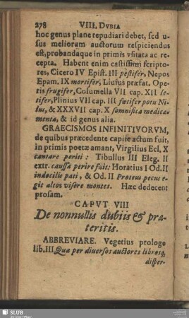 Caput VIII. De nonnullis dubiis & praeteritis