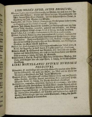 Libri Medici Nund. Futur Prodituri.
