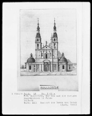 Der Dom und die vorigen Hauptkirchen in Fulda — Tafel 22: Ansicht des Domes von Osten