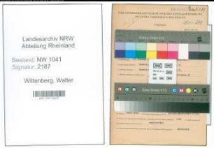Entnazifizierung Walter Wittenberg , geb. 12.02.1905 (Dachdecker)