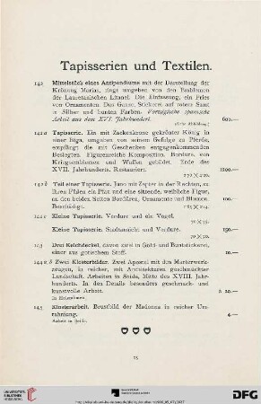 Tapisserien und Textilen (Nr. 142-145)