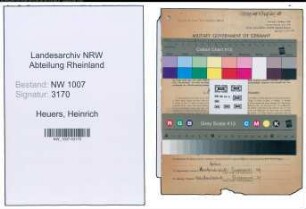 Entnazifizierung Heinrich Heuers , geb. 04.01.1891 (Landwirt)