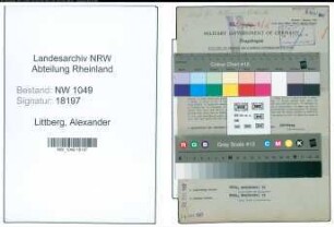 Entnazifizierung Alexander Littberg , geb. 08.11.1884 (Polizeibeamter)