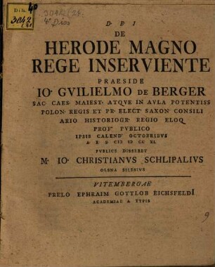 De Herode Magno rege inserviente
