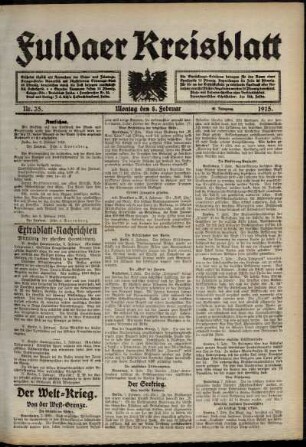 Ausgabe vom Montag, den 08. Februar 1915.