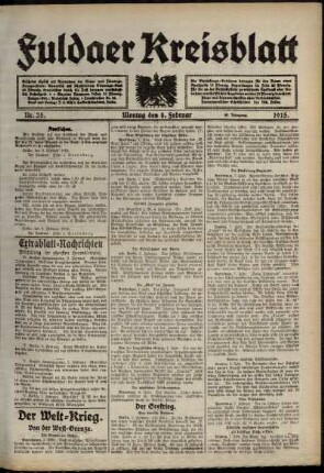 Ausgabe vom Montag, den 08. Februar 1915.