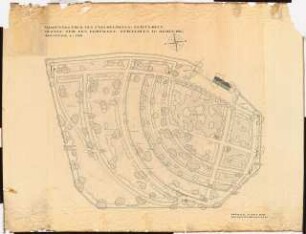 Friedhöfe Ozorkow: Umgestaltung des Evangelischen Friedhofes, später Teil des Deutschen Friedhofes: Lageplan mit Gartenplan 1:200