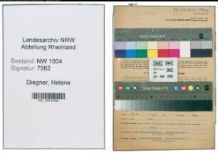 Entnazifizierung Helene Diegner , geb. 09.01.1906 (Postassistentin)