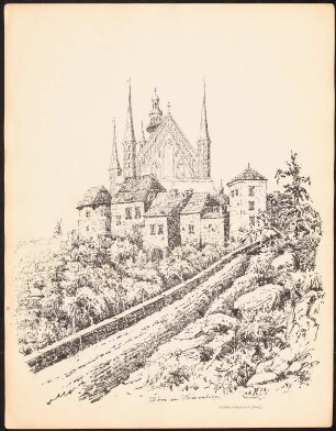 Dom, Frauenburg: Perspektivische Ansicht (aus: Architekt. u. techn. Reiseskizzen aus Ost- und Westpreußen, Studienfahrt 1858)