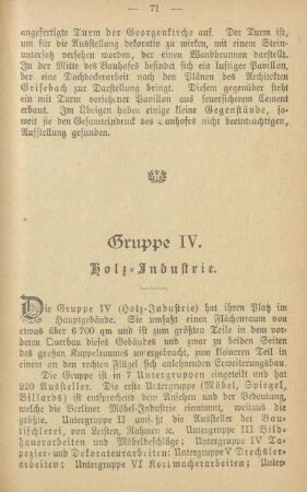 Gruppe IV. Holz-Industrie