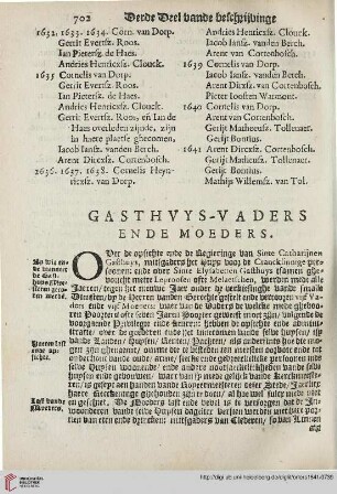 Gasthvys-Vaders: ende Moeders