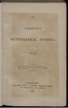 3: The Cambridge mathematical journal