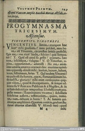 Progymnasma Tricesimum. Ascensus