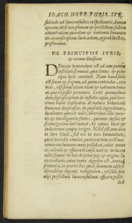 De Principiis Iuris, et eorum divisione