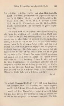 141 [Rezension] Möhler, Anton, Die griechische, griechisch-römische und altchristlich-lateinische Musik