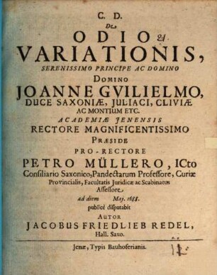 De odio variationis