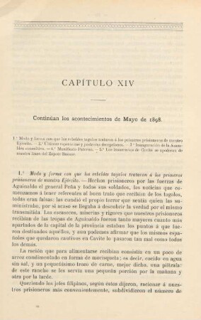 Capítulo XIV. Continúan los acontecimientos de Mayo de 1898