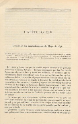 Capítulo XIV. Continúan los acontecimientos de Mayo de 1898