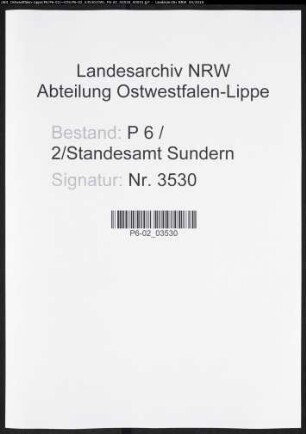 Sterberegister Standesamt Sundern