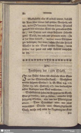 XIV. Fortsetzung des 13ten Stücks
