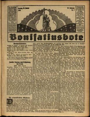 Erste Ausgabe vom Sonntag, den 15. Januar 1933.