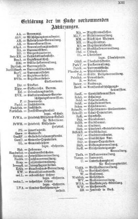 Erklärung der im Buche vorkommenden Abkürzungen