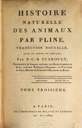 Histoire naturelle des animaux, 3